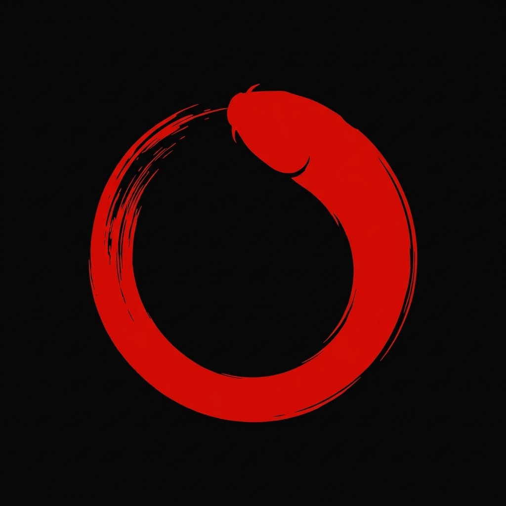 The VoidMind coiled-koi mark — a red continuous loop